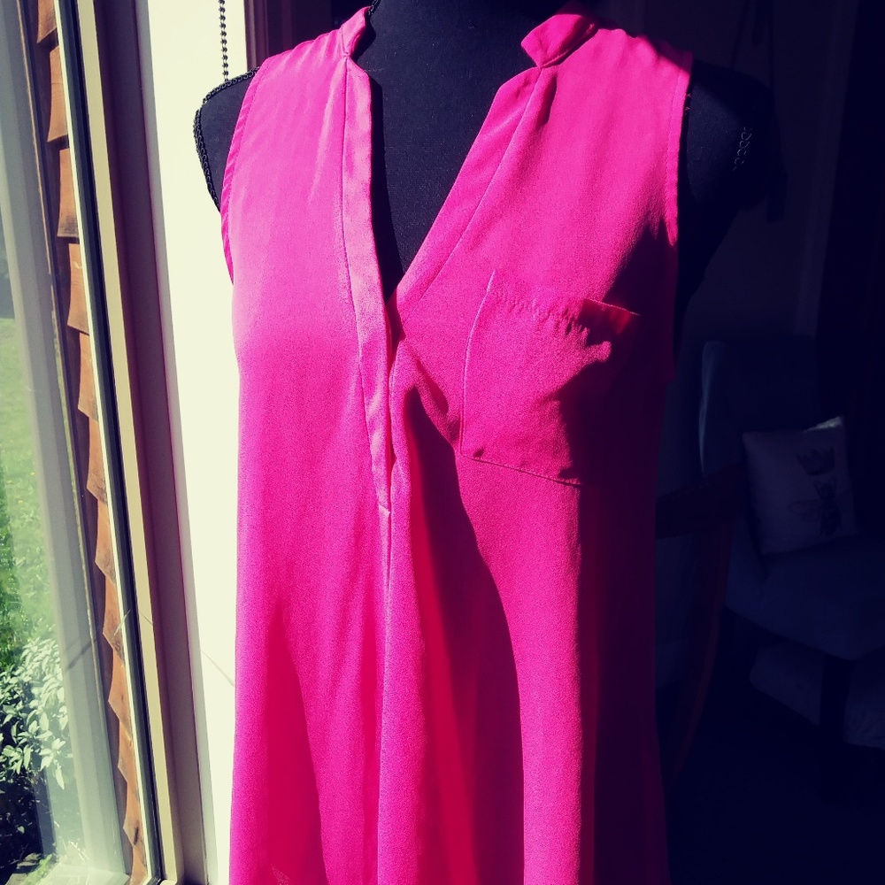 Lush Hi/Lo Pink Sleeveless blouse sz M